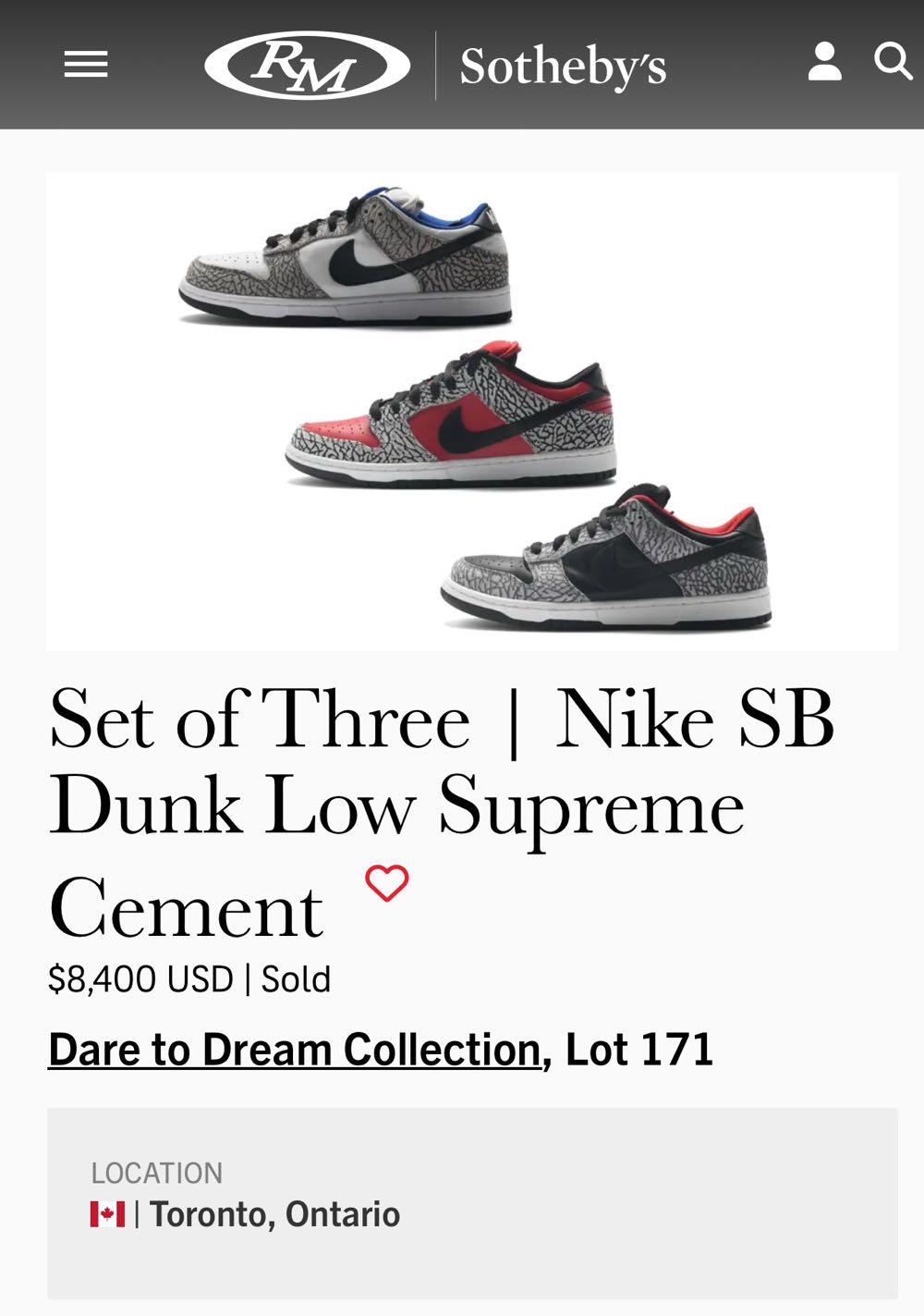 Nike SB Dunk Low Black Cement Supreme - Nike SB Dunk Low OG QS shoe collectible [Barcode 091203576065] - Main Image 3