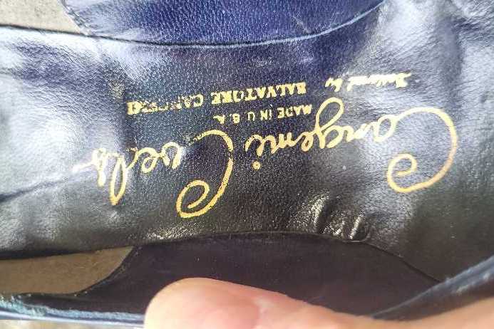 1950s Navy Blue "Cangemi Coeds” heels designed by Salvatore Cangemi - salvatore Cangemi shoe collectible - Main Image 4