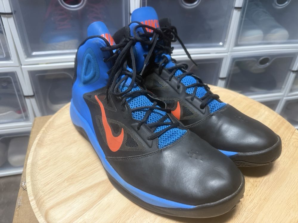 Nike Dual fashion BB II Men’s basketball shoes blue and orange 2013 high tops - Nike shoe collectible - Main Image 4