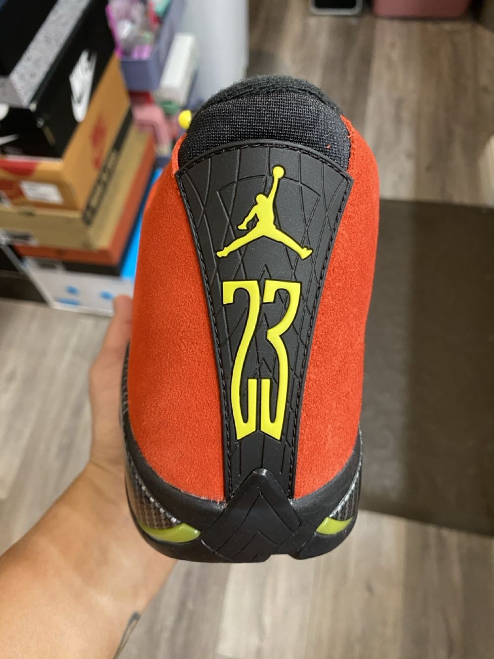 Air Jordan 14 Retro Size 9.5 Ferrari  shoe collectible [Barcode 197863997902] - Main Image 4