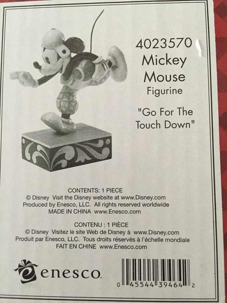 Go for The touchdown Mickey Mouse  snow globe collectible [Barcode 045544394642] - Main Image 1