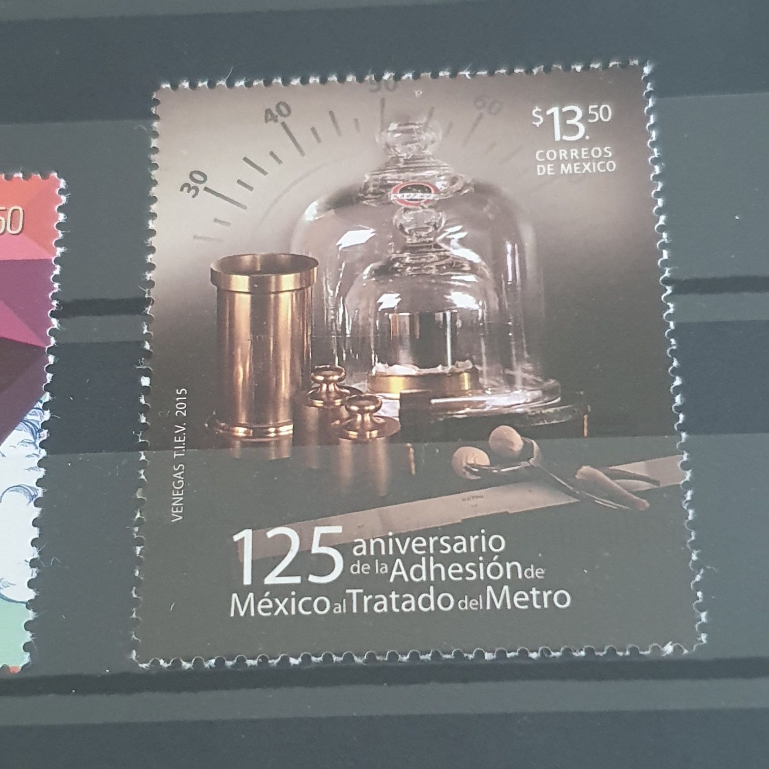 125 Aniversario De La Adhesión De México Al Tratado Del Metro  stamp collectible - Main Image 2