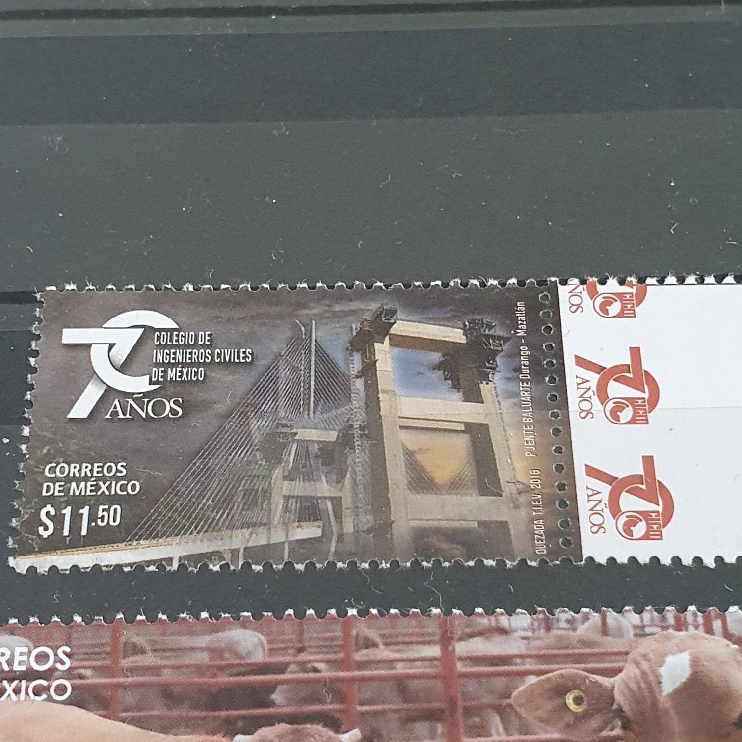 70 Años Colegio De Ingenieros Civiles De México  stamp collectible - Main Image 2