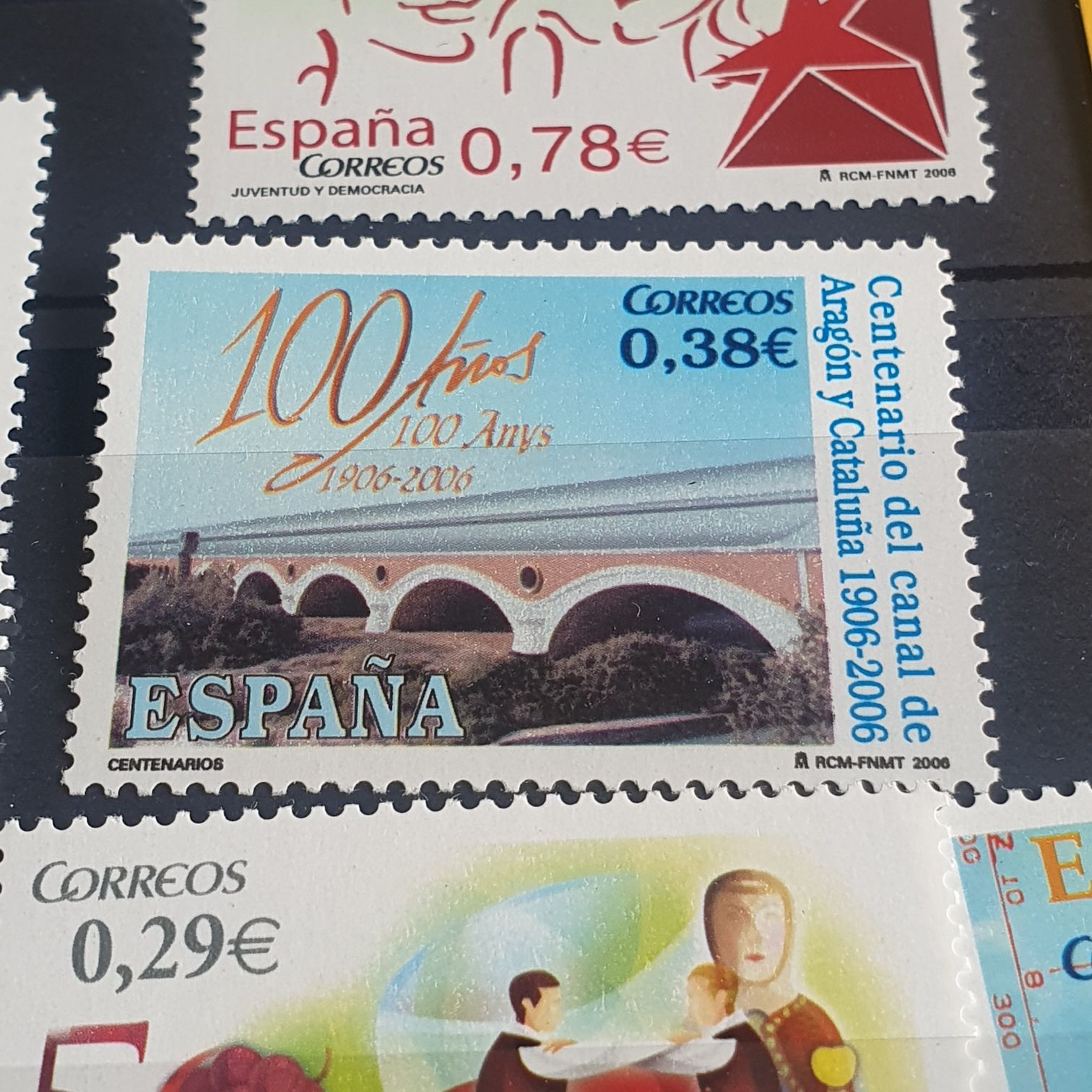Centenario Del Canal De Aragon  stamp collectible - Main Image 2