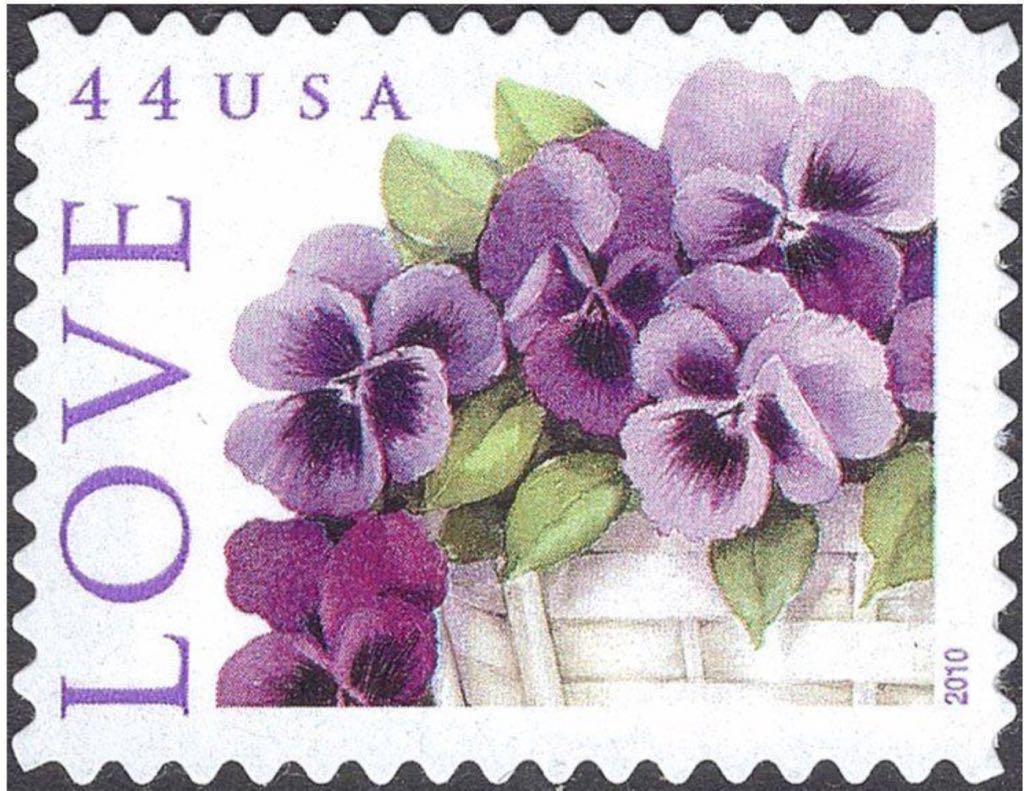 4450 Love — Pansies in a Basket  stamp collectible - Main Image 1