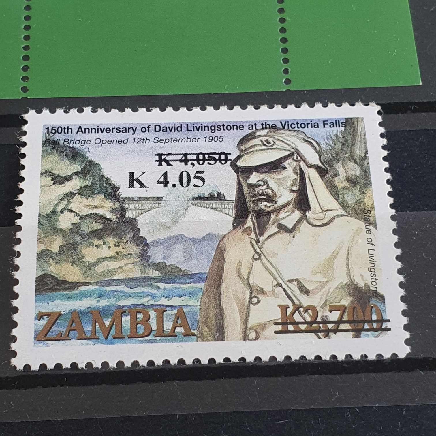 150th Aniversary Of David Livingtone At The Victoria Falls  stamp collectible - Main Image 2