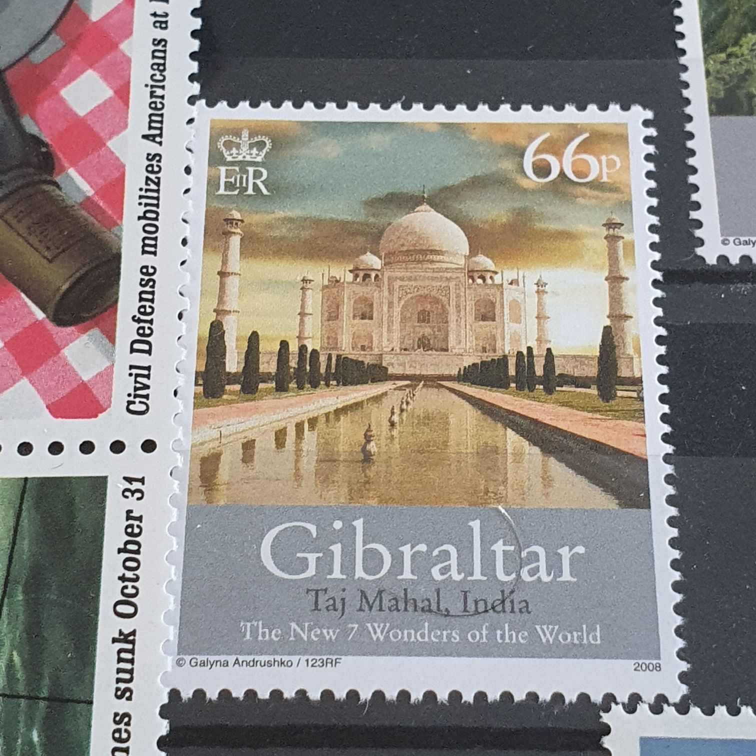 Taj Mahal, India  stamp collectible - Main Image 2