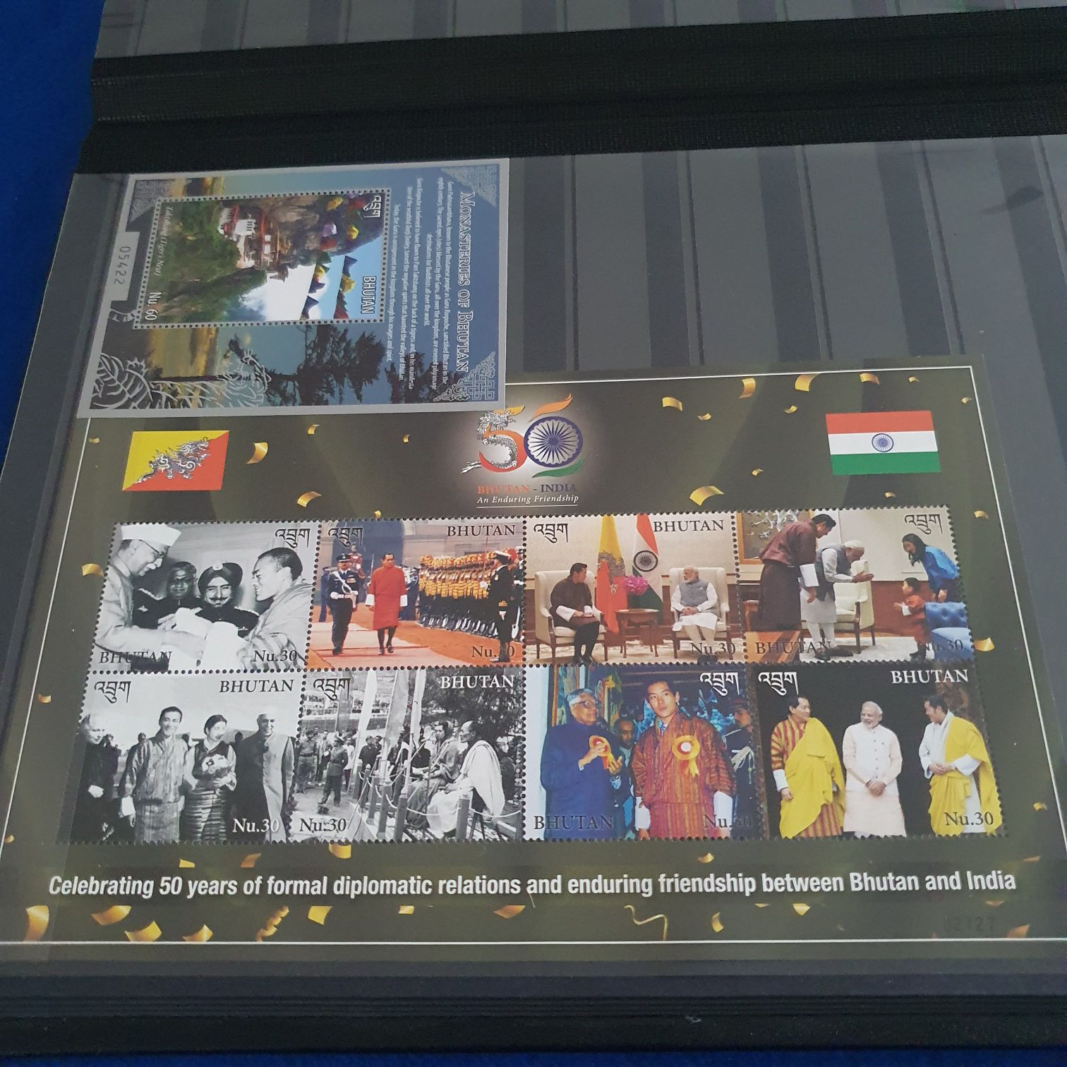 Celebrating 50 Years Of Formal Diplomatic Relations And Enduring Friendship Between Bhutan And India  stamp collectible - Main Image 2
