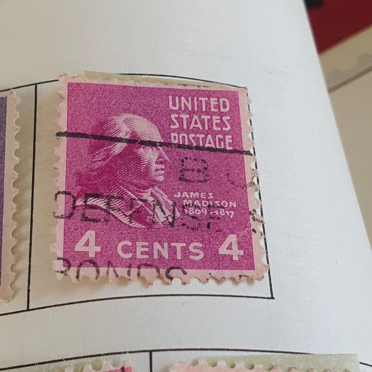 James Madison  stamp collectible - Main Image 2