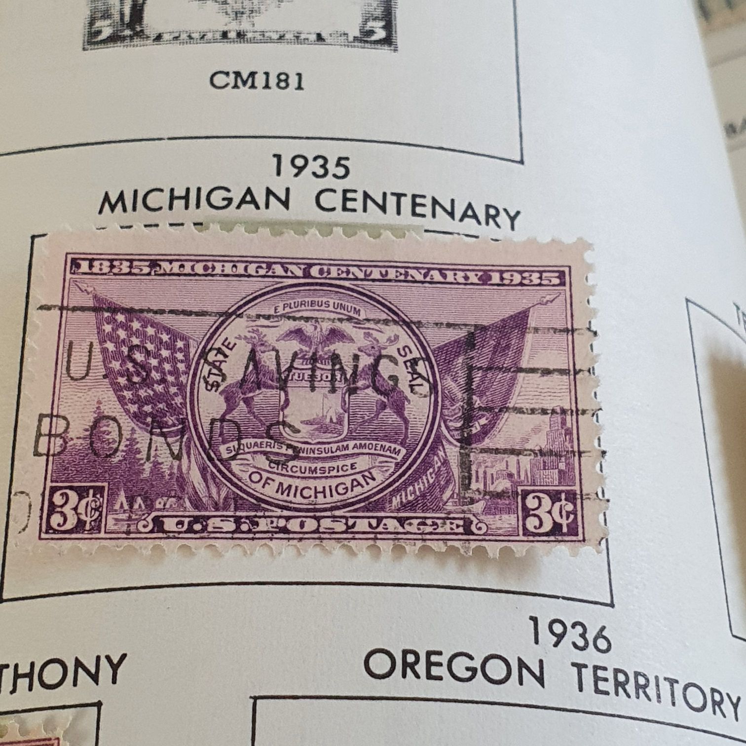 Michigan Centenary  stamp collectible - Main Image 2