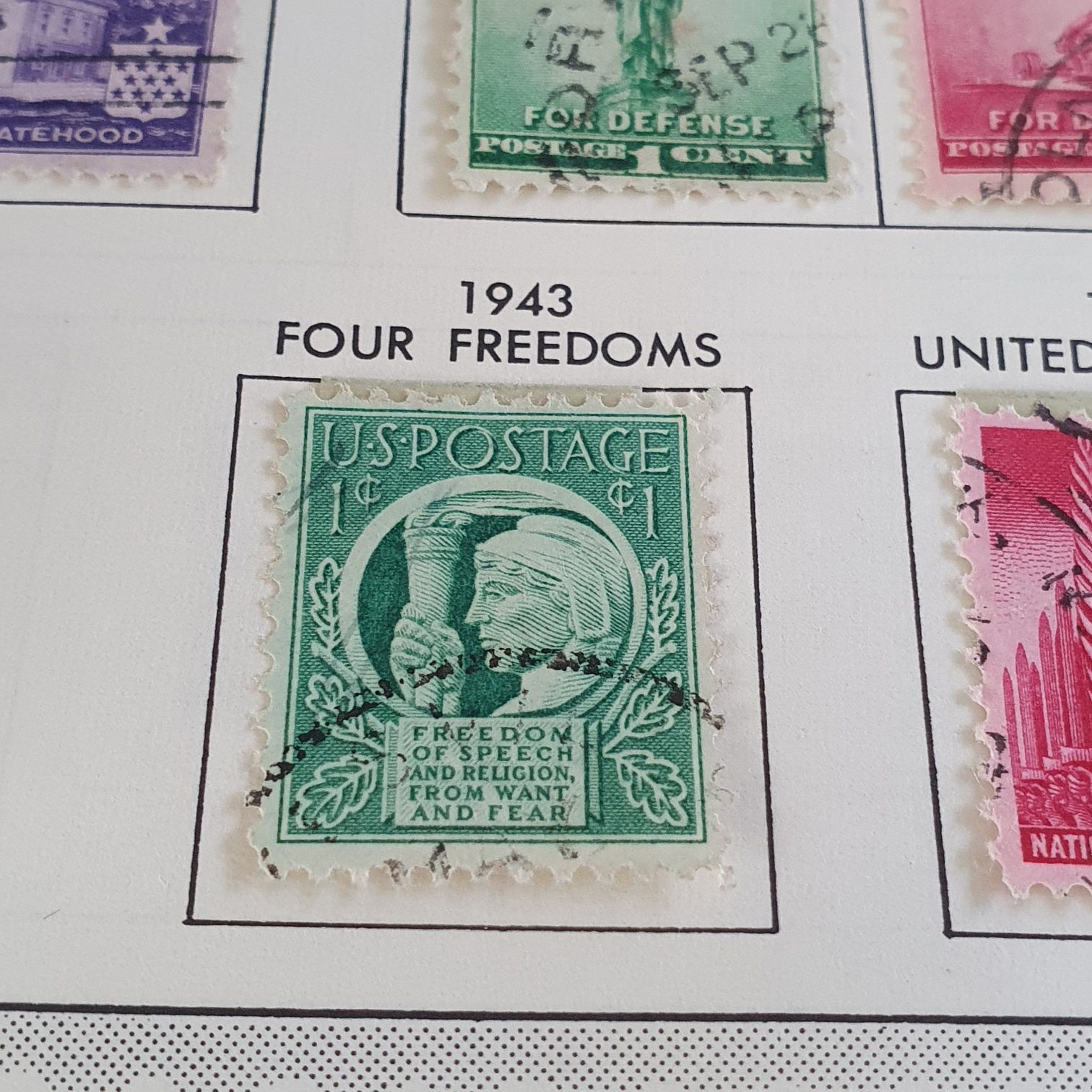 Four Freedoms  stamp collectible - Main Image 2