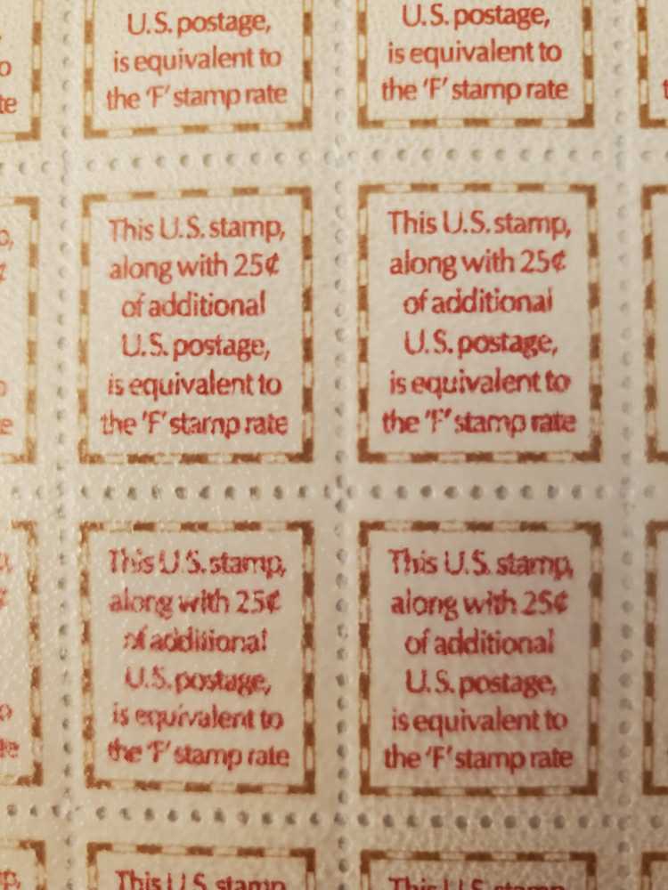Along with 25 cents is "F” Stamp  stamp collectible - Main Image 2