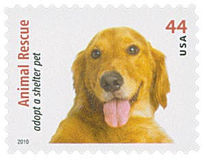 4455 Animal Rescue: Adopt a Shelter Pet — Golden Retreiver  stamp collectible - Main Image 1