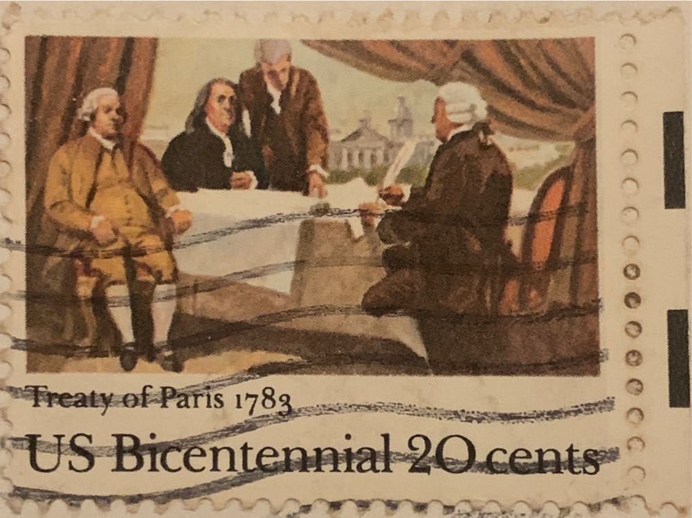 Signing Of Treaty Of Paris  stamp collectible - Main Image 2
