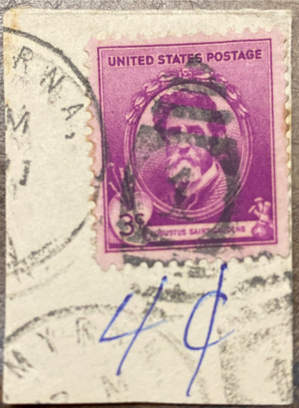 Famous Americans: Augustus Saint Gaudens  stamp collectible - Main Image 2