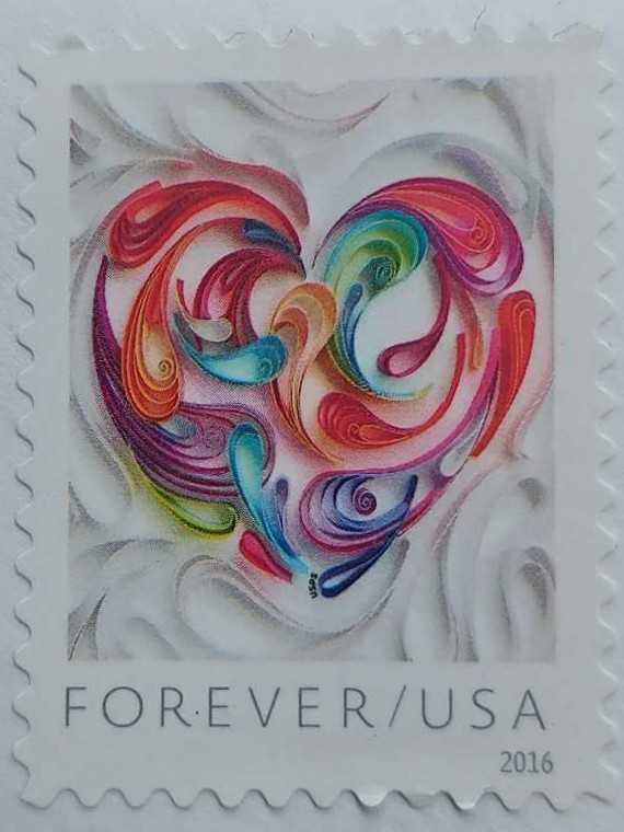 Love Series: Quilled Paper Heart  stamp collectible - Main Image 2