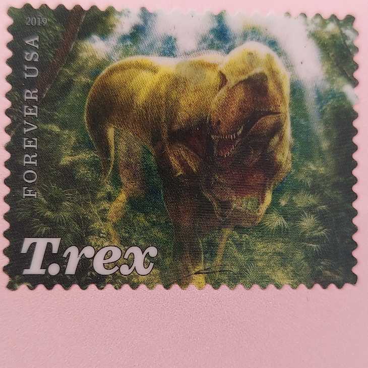 Adult T. Rex In Clearing   stamp collectible - Main Image 2