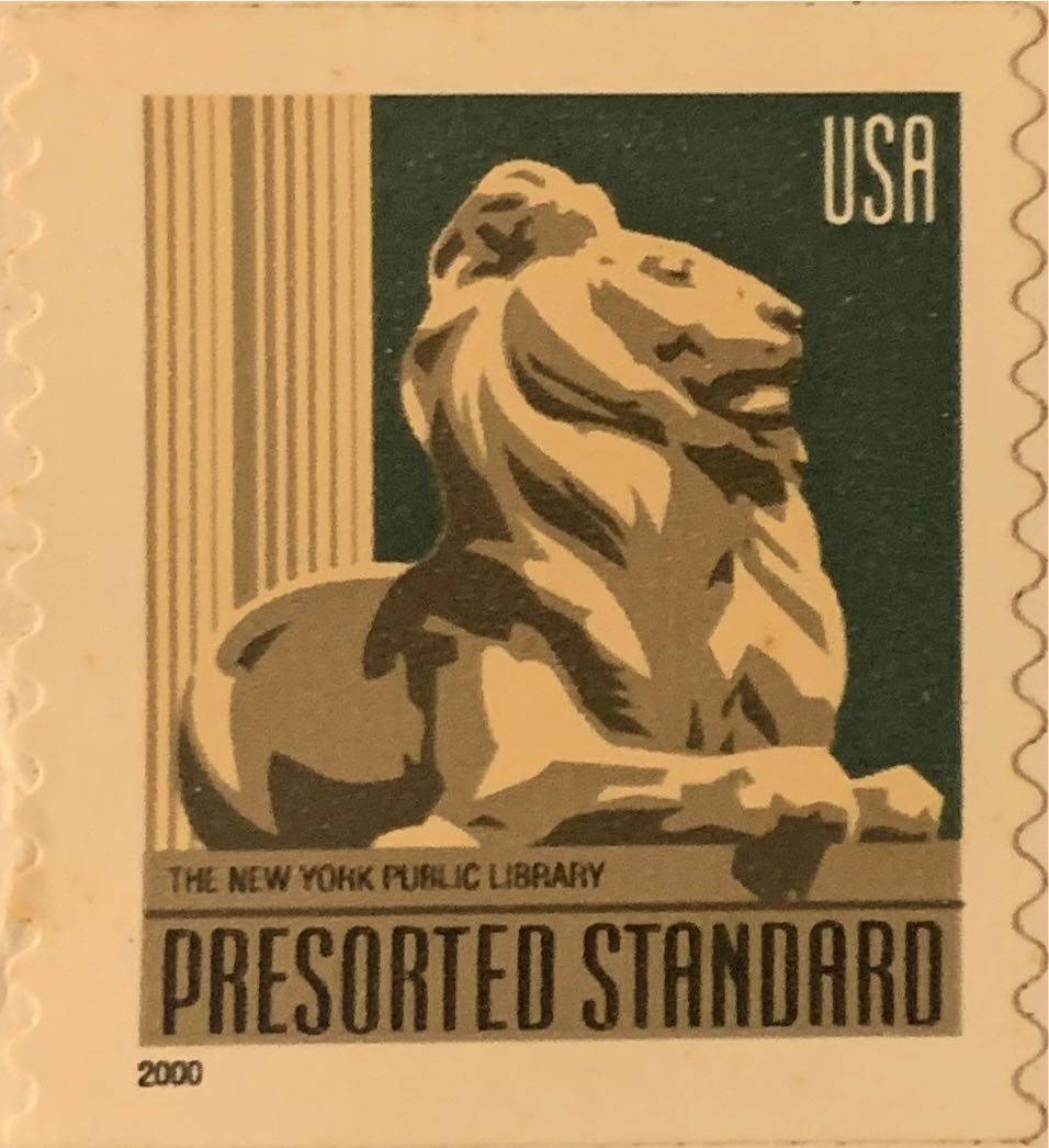 New York Public Library Lion Statue  stamp collectible - Main Image 2