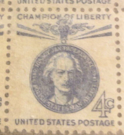 Champions Of Liberty: Ignacy J Paderewski  stamp collectible - Main Image 2