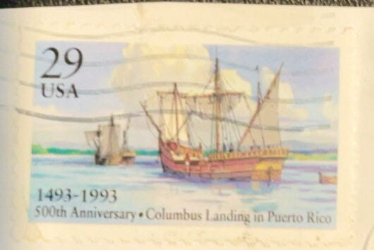 Columbus Landing In Puerto Rico  stamp collectible - Main Image 2