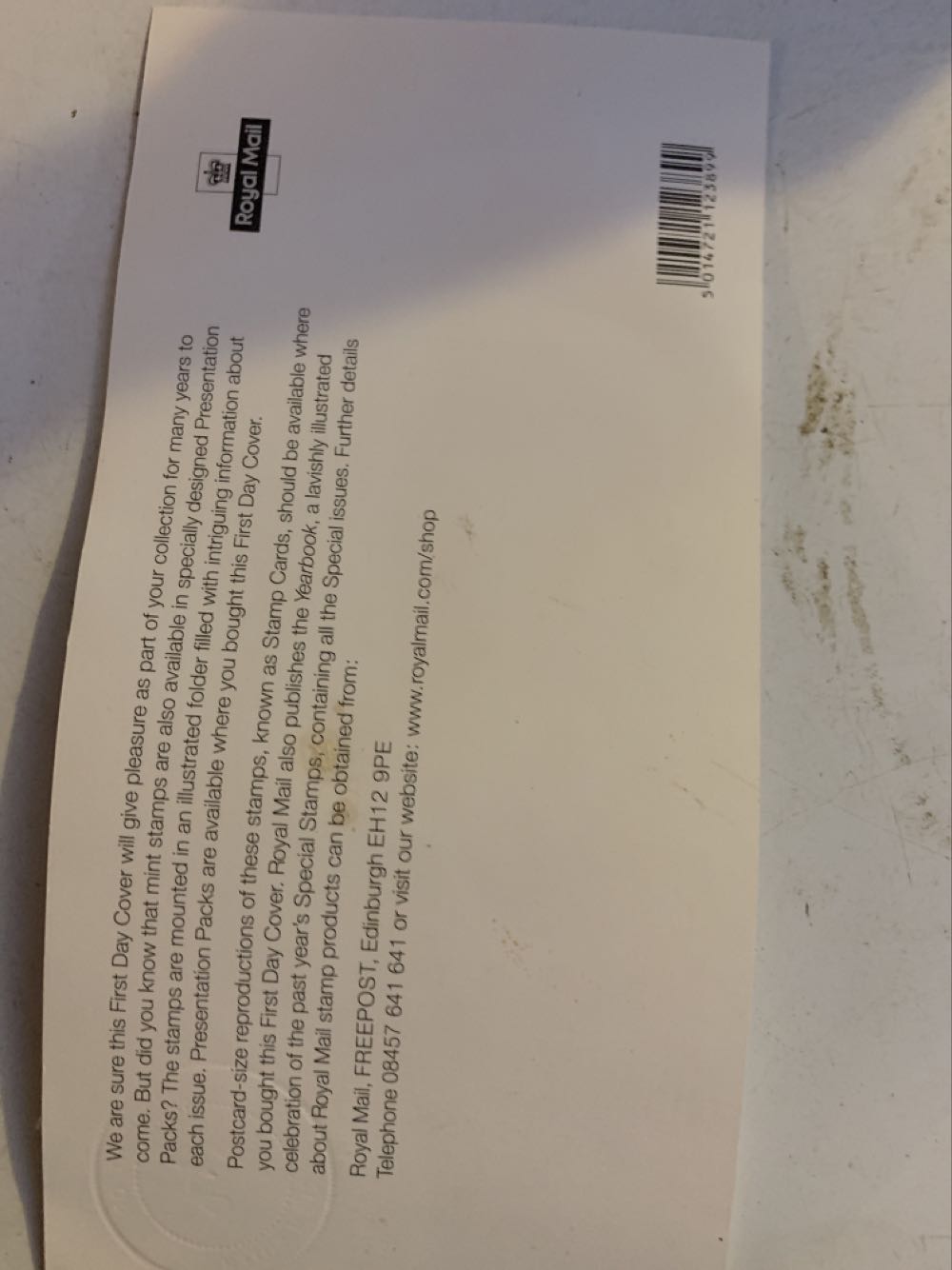 British stamp first day cover  stamp collectible [Barcode 5014721123899] - Main Image 2