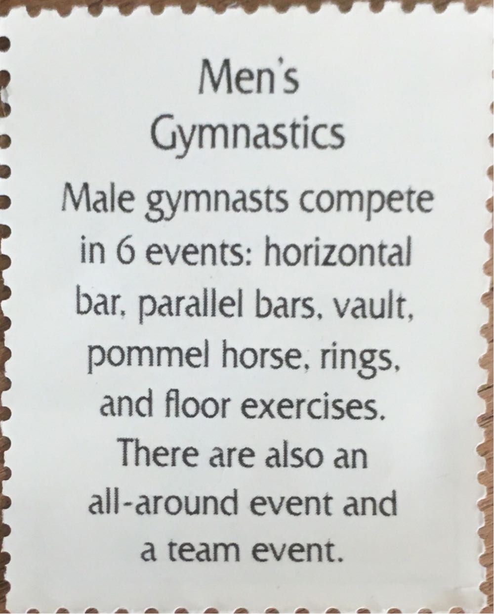 Centennial Olympic Games Men’s Gymnastics  stamp collectible - Main Image 2