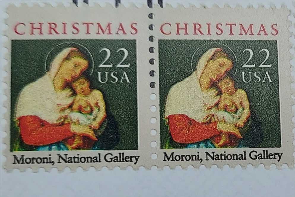 Traditional Christmas: Madonna And Child  stamp collectible - Main Image 2