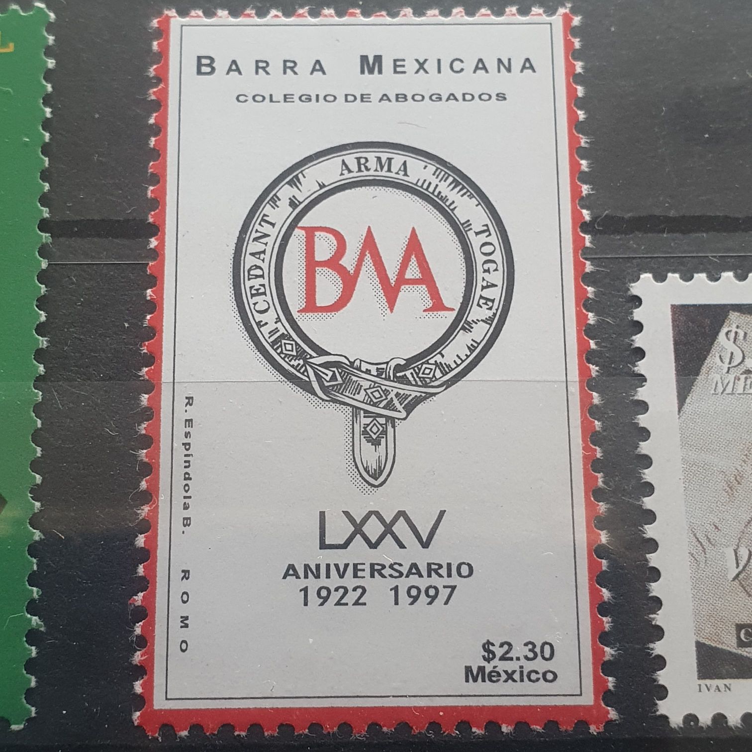 75 Aniversario Colegio De Abogados Barra Mexicana  stamp collectible - Main Image 2
