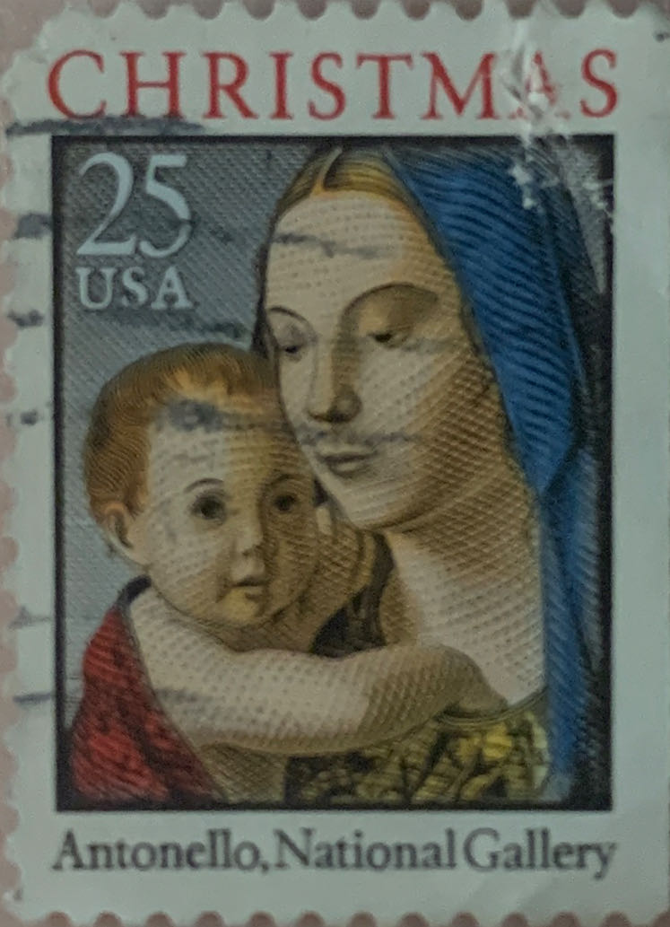 Traditional Christmas: Madonna And Child  stamp collectible - Main Image 2