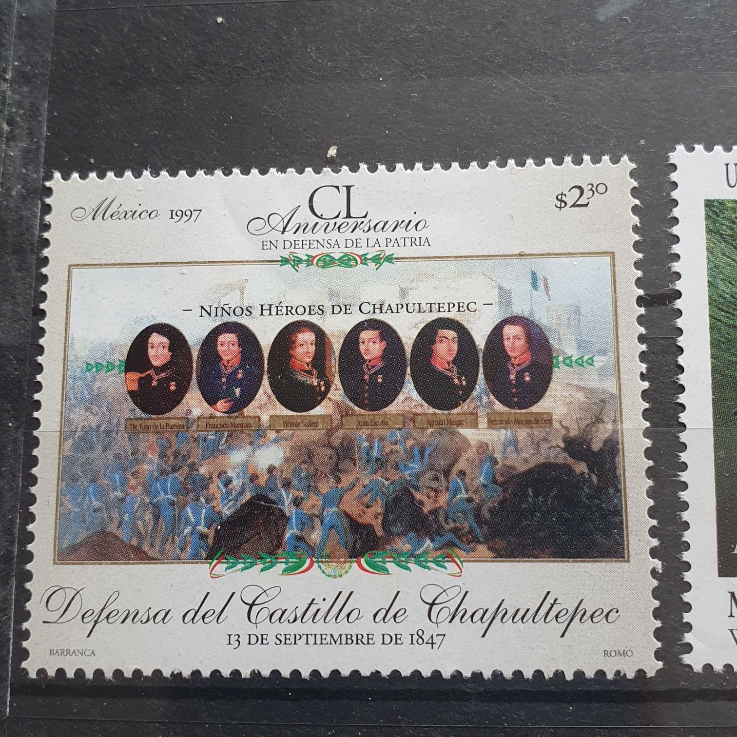 CL Aniversario En Defensa De La Patria( Defensa Del Castillo De Chapultepec)  stamp collectible - Main Image 2