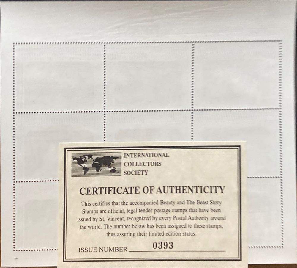 St. Vincent beauty and the beast stamps  stamp collectible - Main Image 2