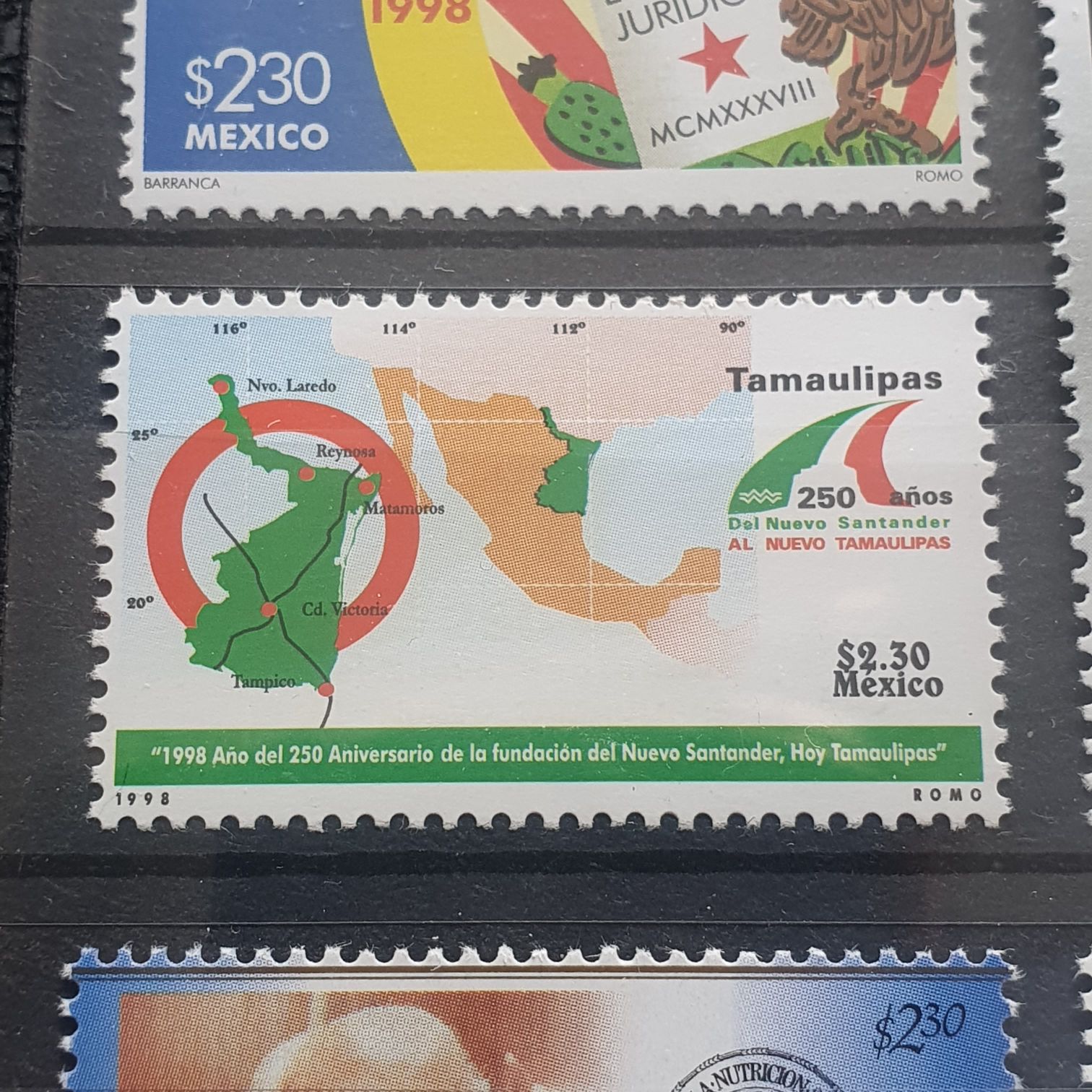 250 Años Del Nuevo Santander Al Nuevo Tamaulipas  stamp collectible - Main Image 2
