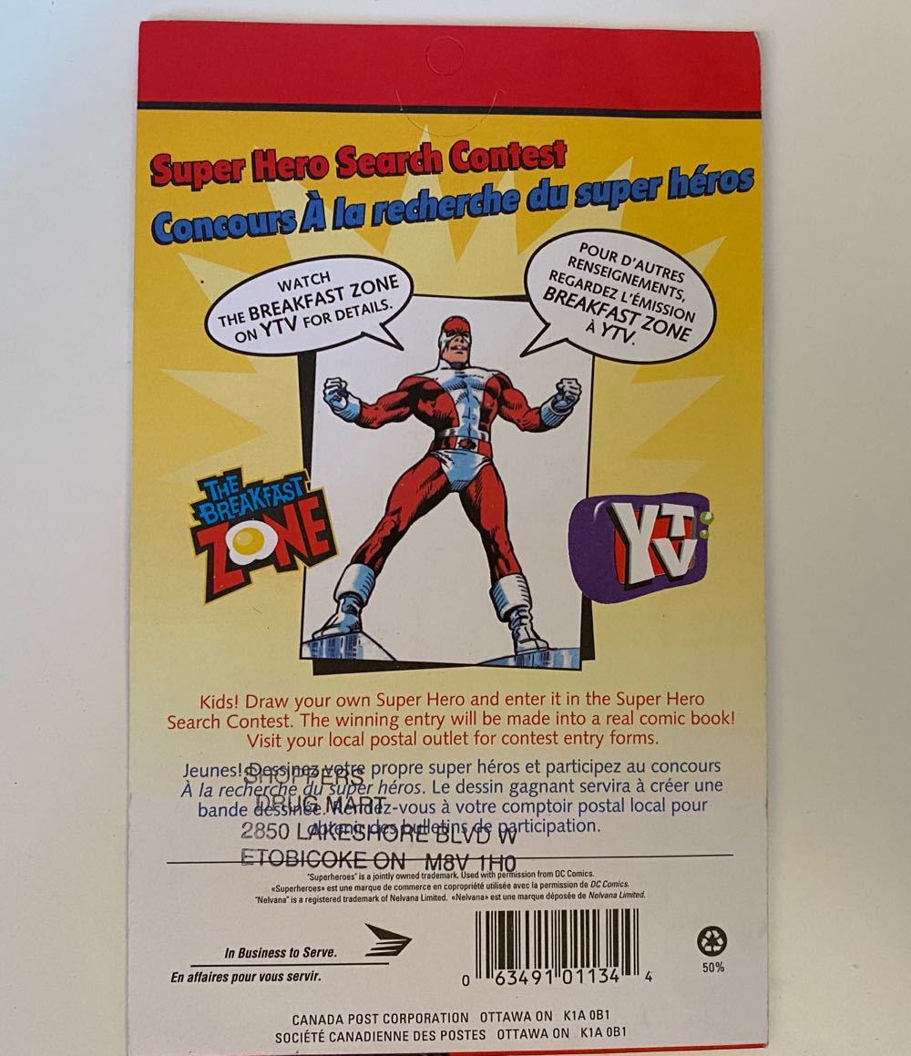 Canada Sc#1583b Comic Book Superheroes Booklet  stamp collectible [Barcode 063491011344] - Main Image 2
