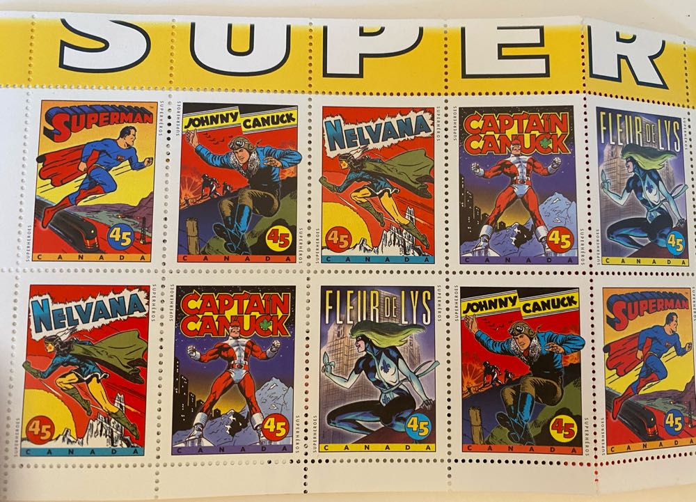 Canada Sc#1583b Comic Book Superheroes Booklet  stamp collectible [Barcode 063491011344] - Main Image 3
