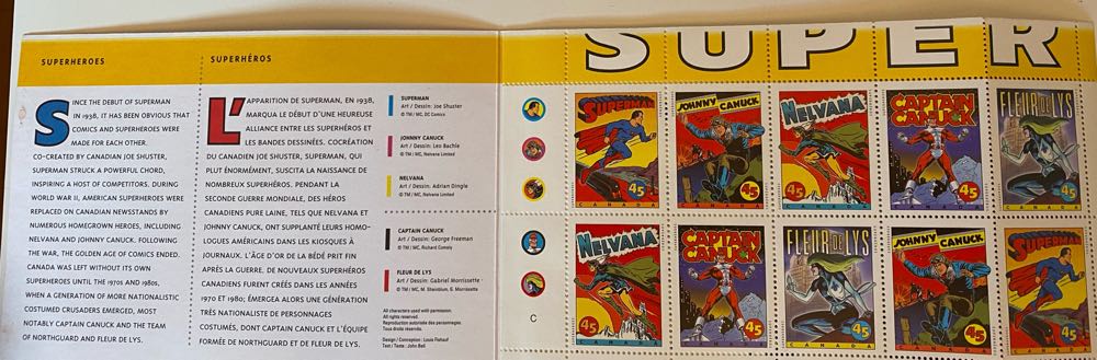 Canada Sc#1583b Comic Book Superheroes Booklet  stamp collectible [Barcode 063491011344] - Main Image 4