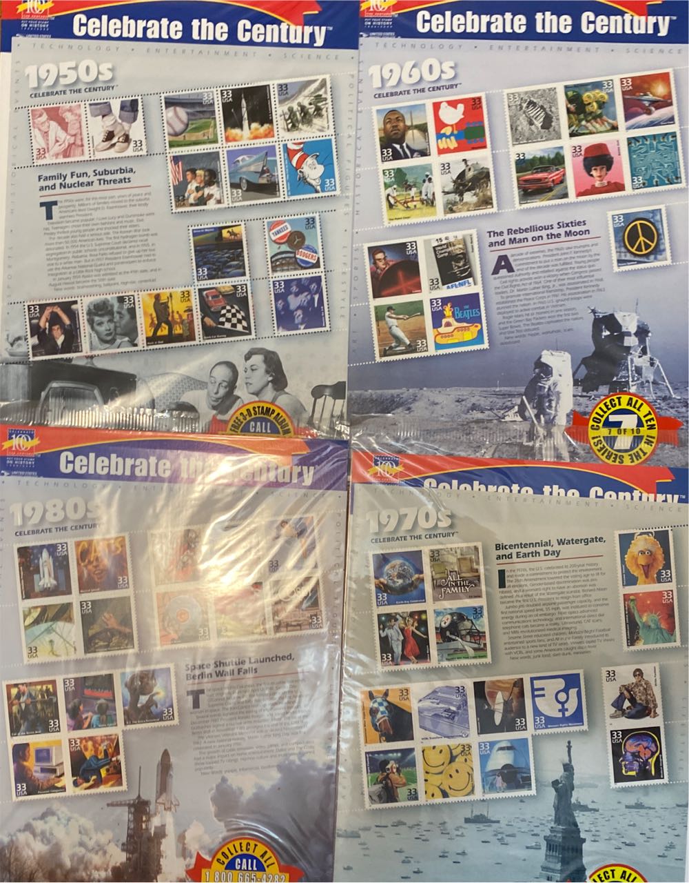 Usps Celebrate The Century 1980s Sheet Of Fifteen 33 Cent Stamps Scott  stamp collectible [Barcode 415645155488] - Main Image 2