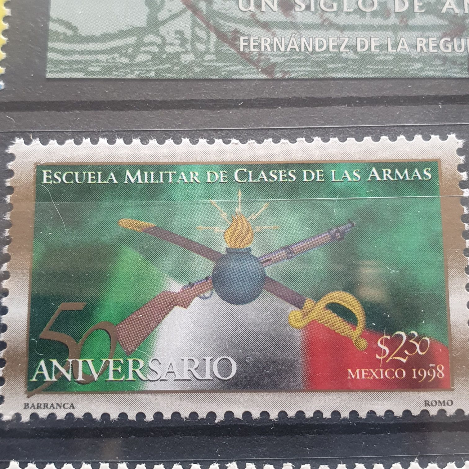 50 Aniversario Escuela Militar De Clases De Las Armas  stamp collectible - Main Image 2