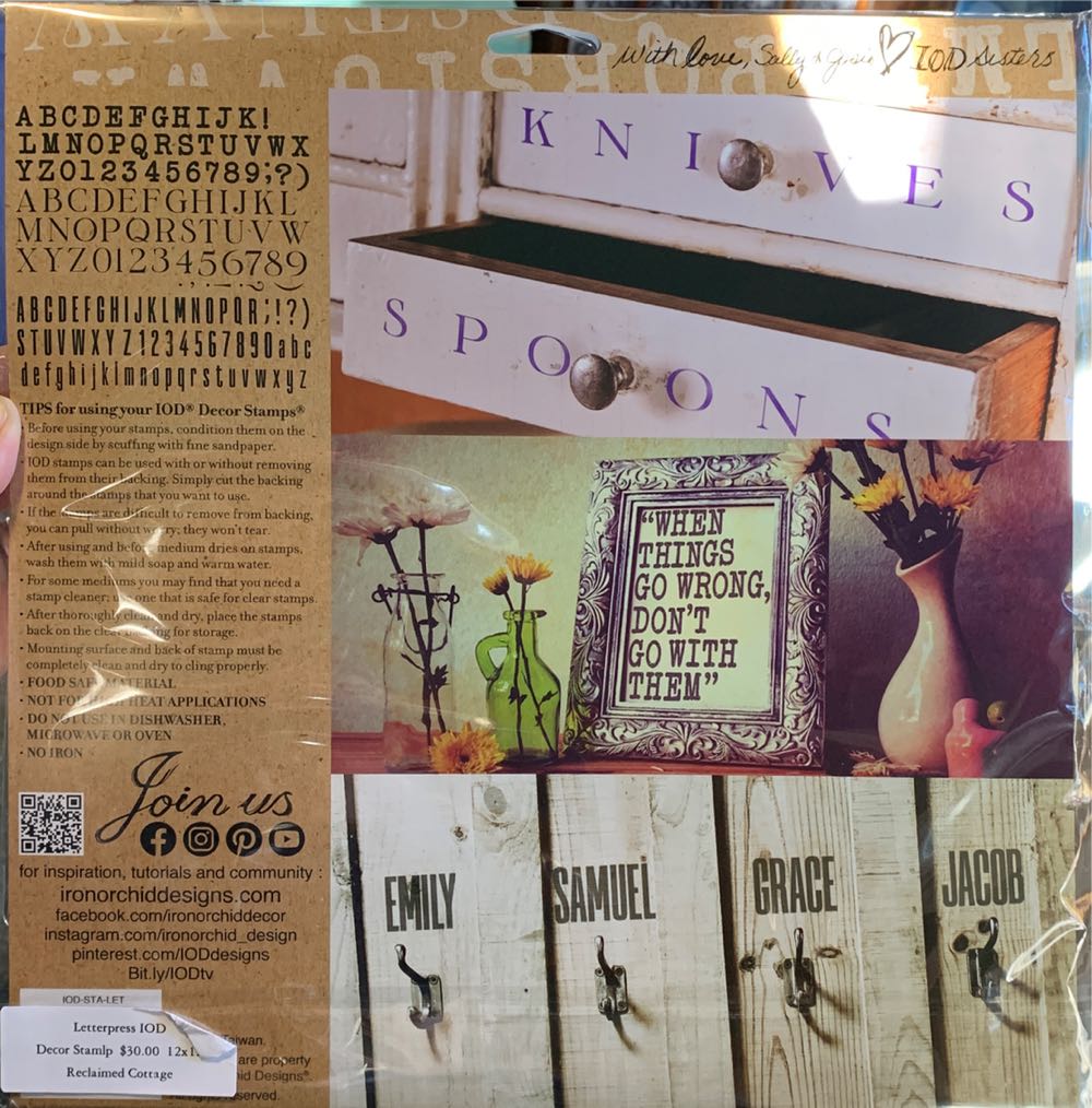 Letterpress 12x12 Iod Stamp 810005841603 Vintage ...  stamp collectible [Barcode 810005841603] - Main Image 2