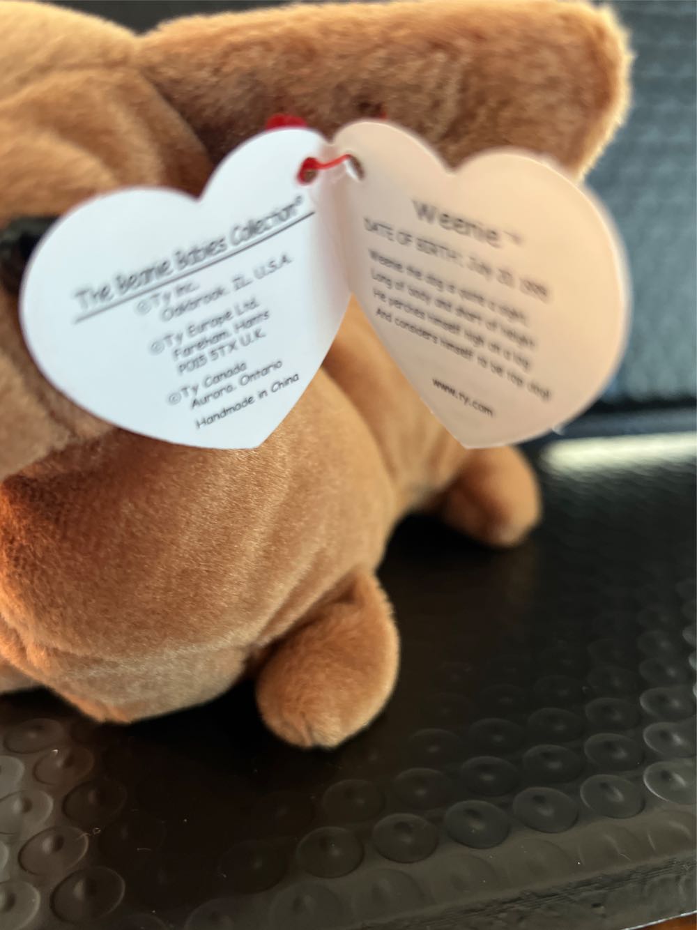 Beanie Baby Weenie The Wiener Dog Errors Very Rare Ty Beanie Babies Weenie Dachshund 4013 Style 4013 Dachshund Dog Toy Ty Weenie Dog Ty  stamp collectible [Barcode 008421040131] - Main Image 4