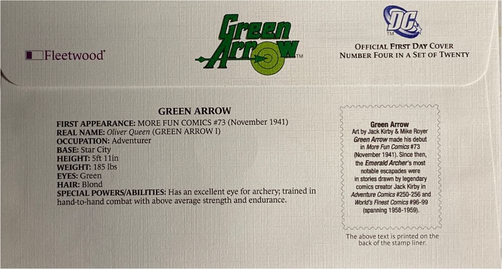 Green Arrow  stamp collectible - Main Image 3