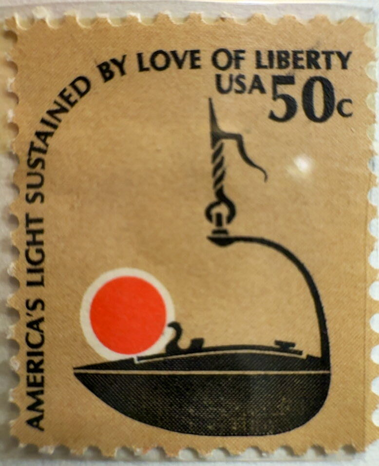 Iron ” Betty ” Lamp, Plymouth Colony Stamp  stamp collectible - Main Image 2
