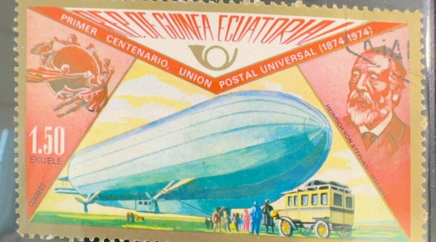 Primer Centenario Unión Postal Universal (UPU) 1874–1974 – Airship/Dirigible  stamp collectible - Main Image 2