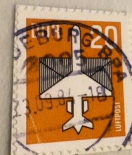 Airmail Airplane And Envelope  stamp collectible - Main Image 2