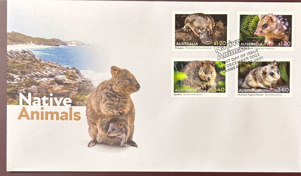 Australian Native Animals P&s Stamps Fdc Canberra Act 2601 Pmk  stamp collectible [Barcode 9349766001960] - Main Image 2
