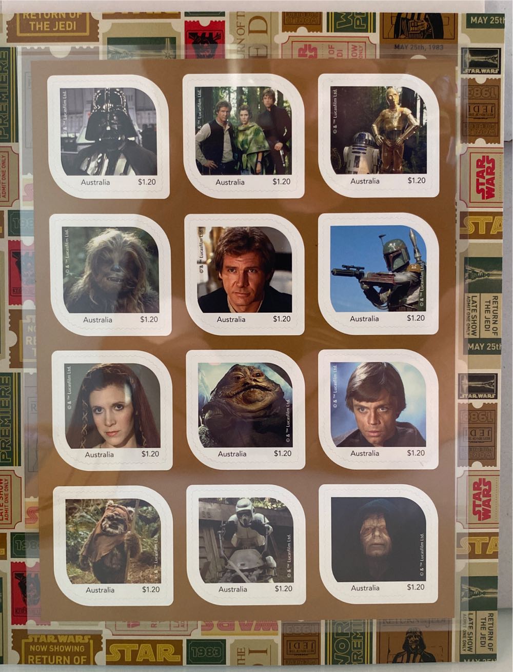 Australia Return Of The Jedi 40 Yrs Stickers & S A S Sheets  stamp collectible [Barcode 9349766004374] - Main Image 2