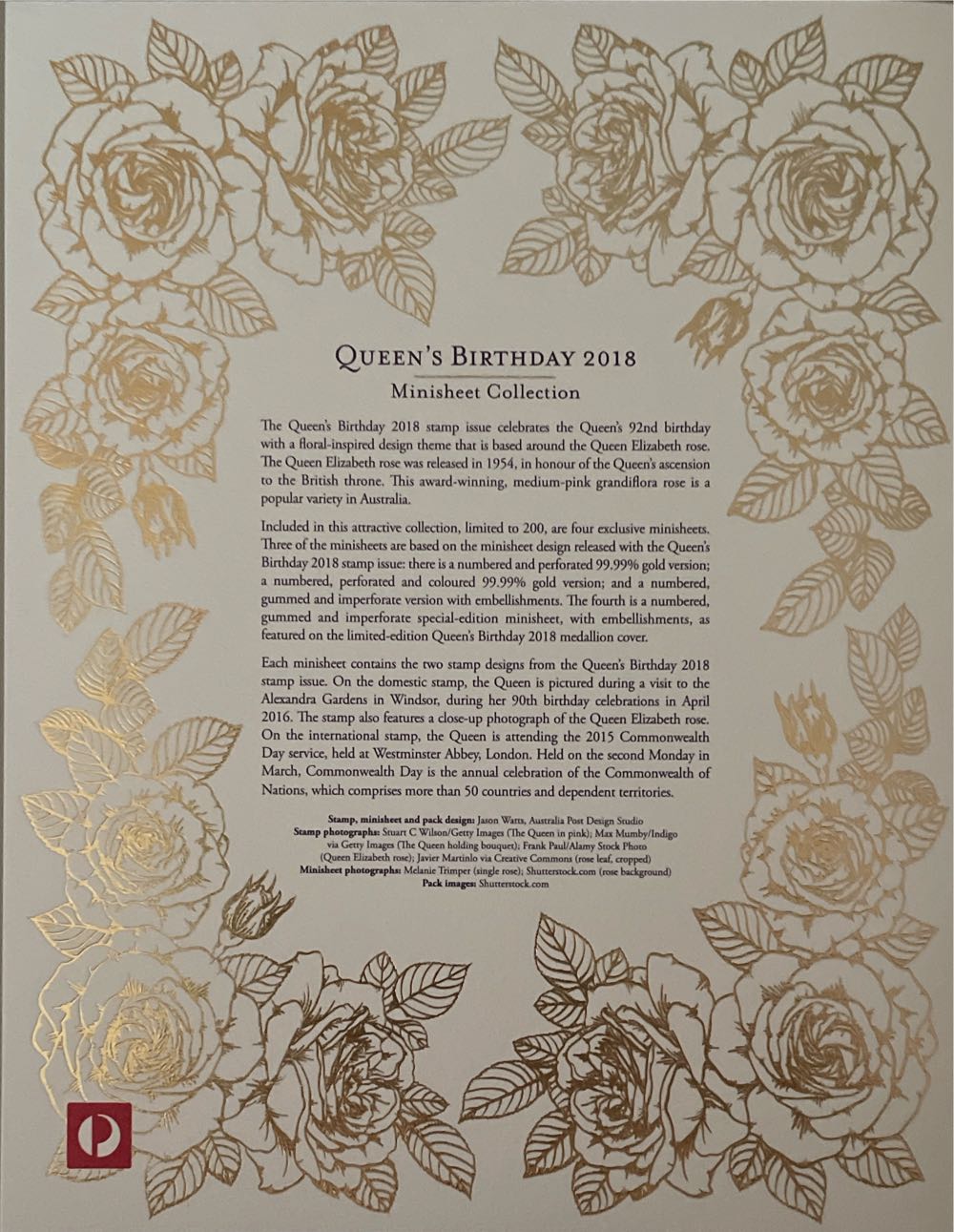 2018 Queens Birthday Minisheet Collection  stamp collectible - Main Image 2