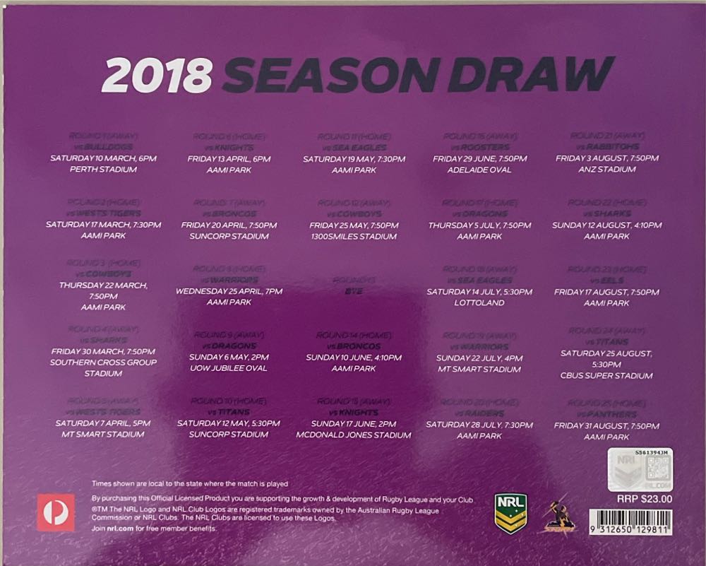 Official NRL 2018 Stamp Collection  stamp collectible [Barcode 9312650129811] - Main Image 2