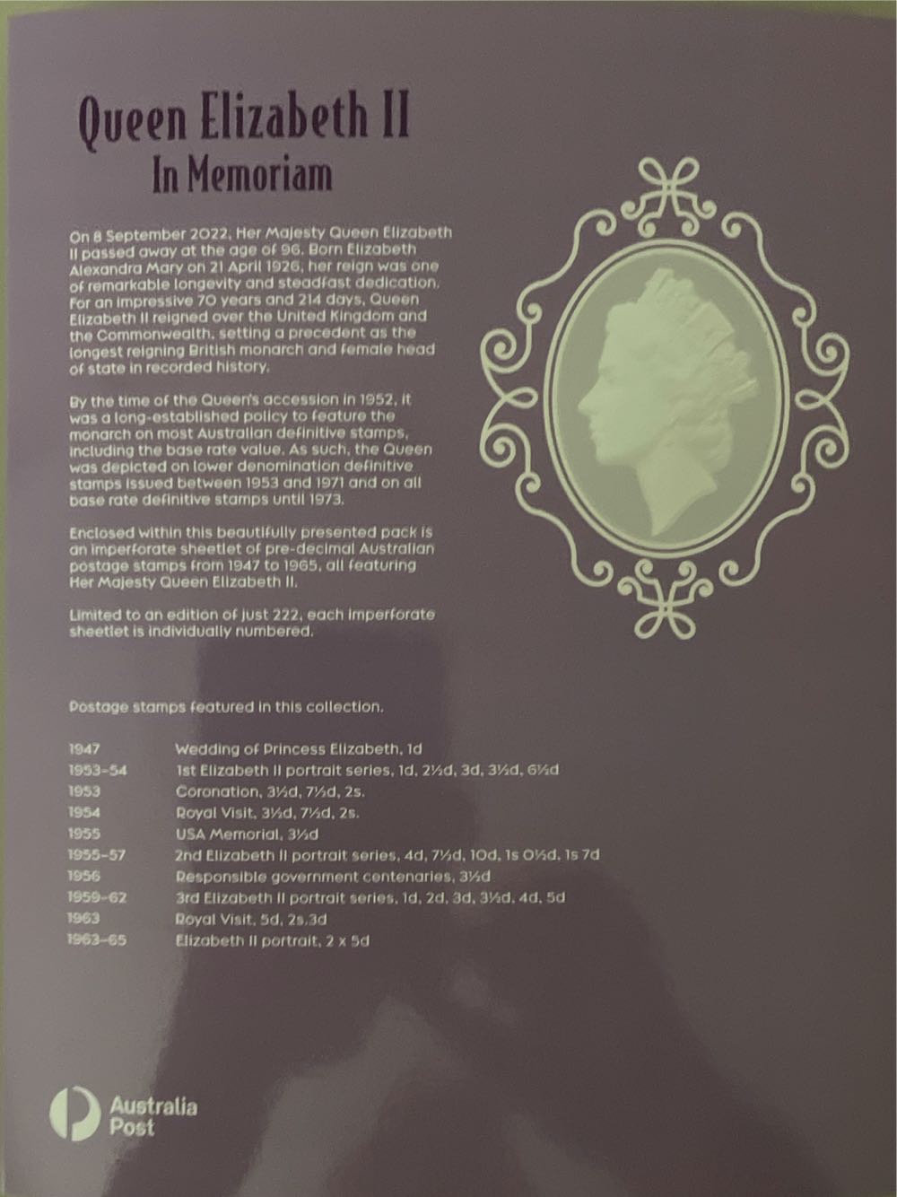 Queen Elizabeth II In Memoriam  stamp collectible - Main Image 2