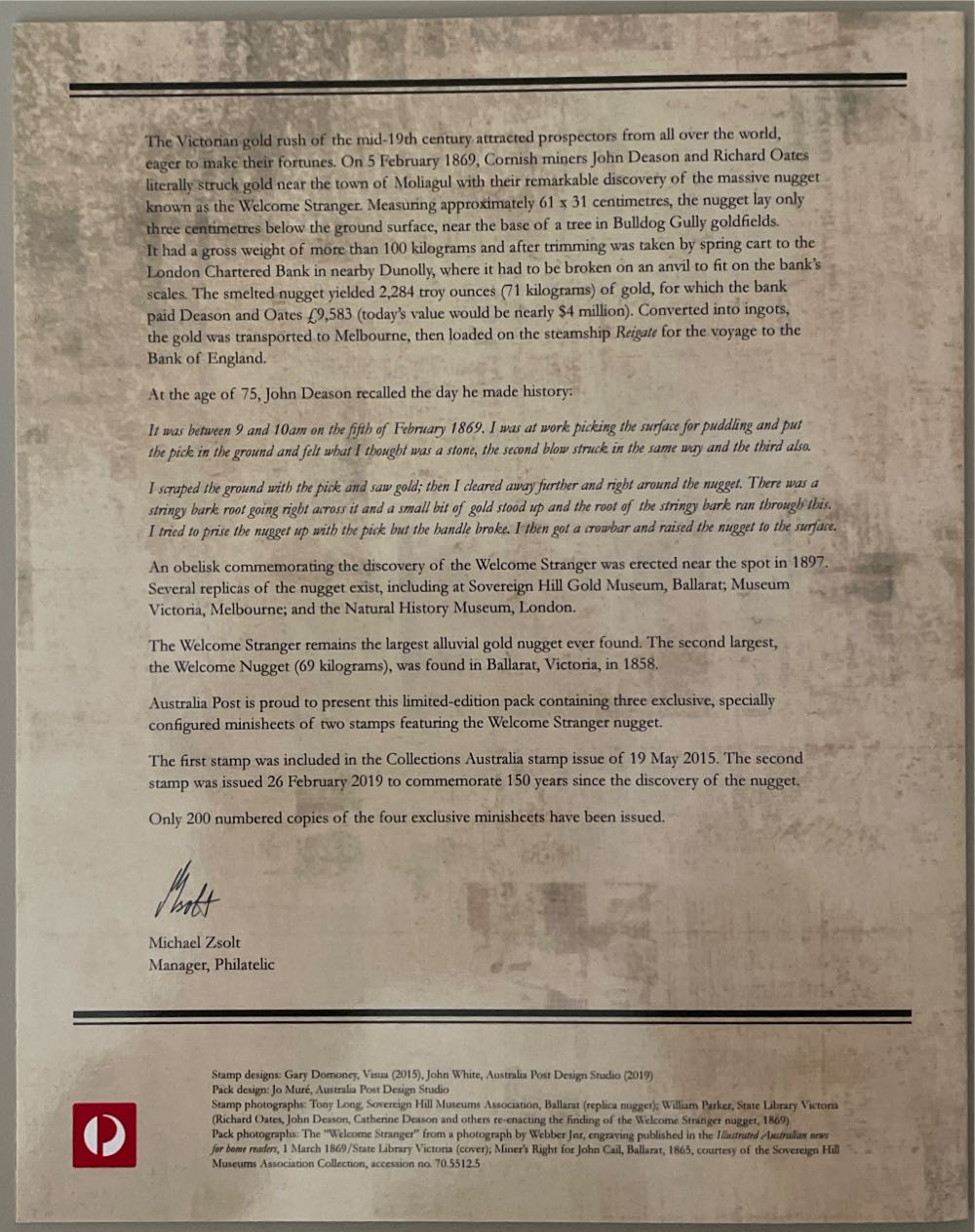 Welcome Stranger  stamp collectible - Main Image 2