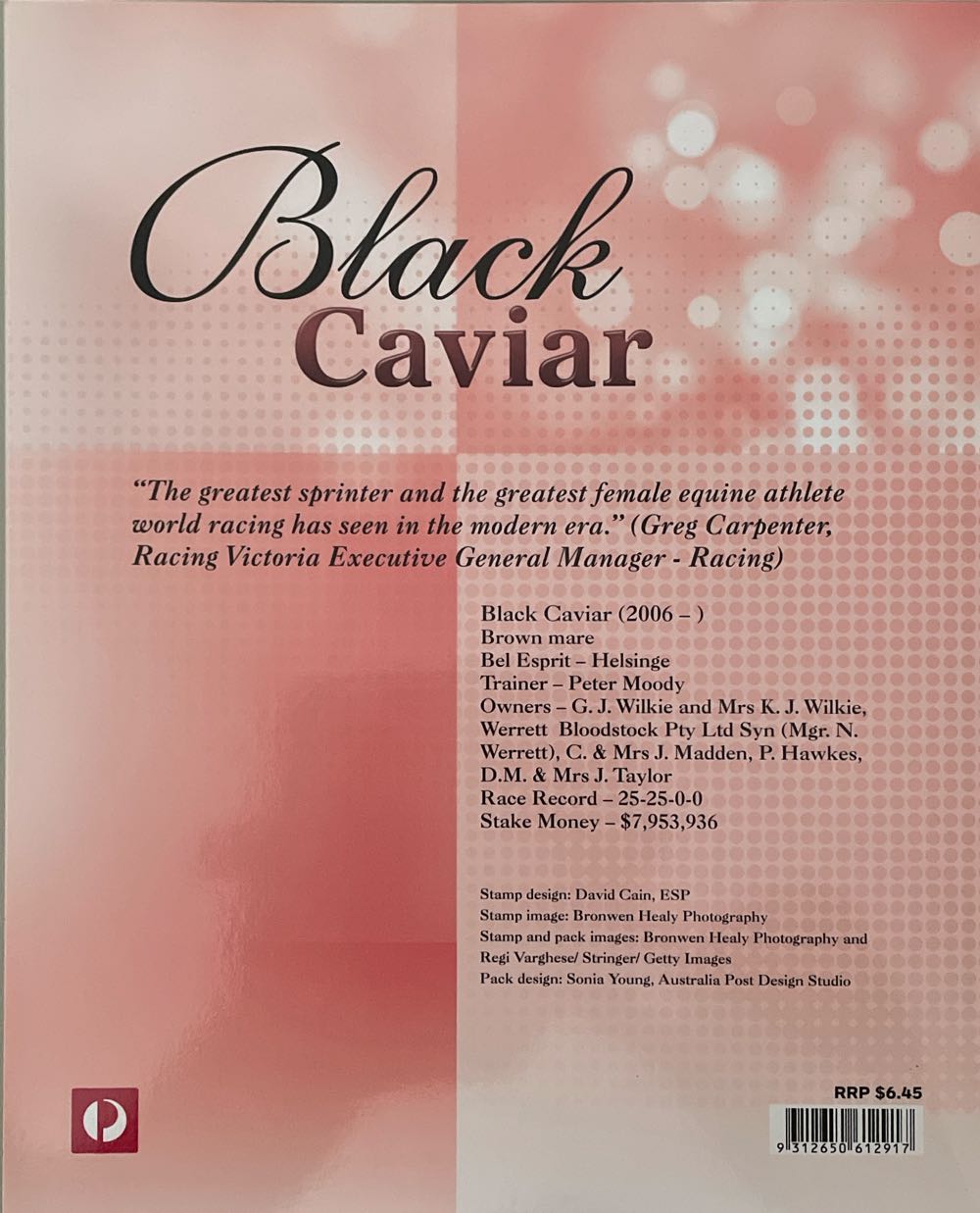 Black Caviar  stamp collectible [Barcode 9312650612917] - Main Image 2